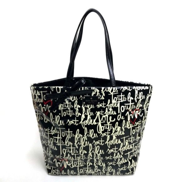 kate spade Handbags - Kate Spade With ribbon Shoulder Bag Tote Bag Tote Bag enamel Black